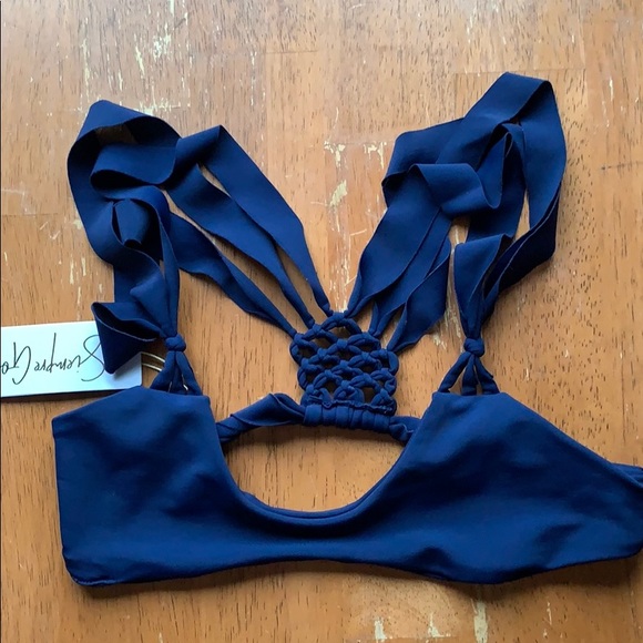 COPY - Siempre Golden Blue bikini top - Picture 1 of 1